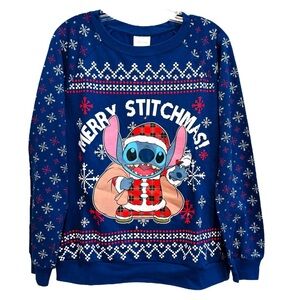 Disney Christmas Sweatshirt “Merry Stitchmas” Light-Up Womens/Jrs Sz XL